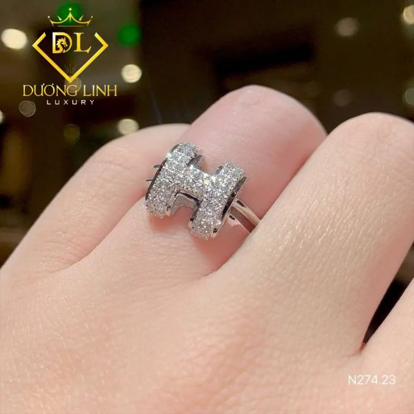 Nhẫn Chữ H Kim Cương – N274.23